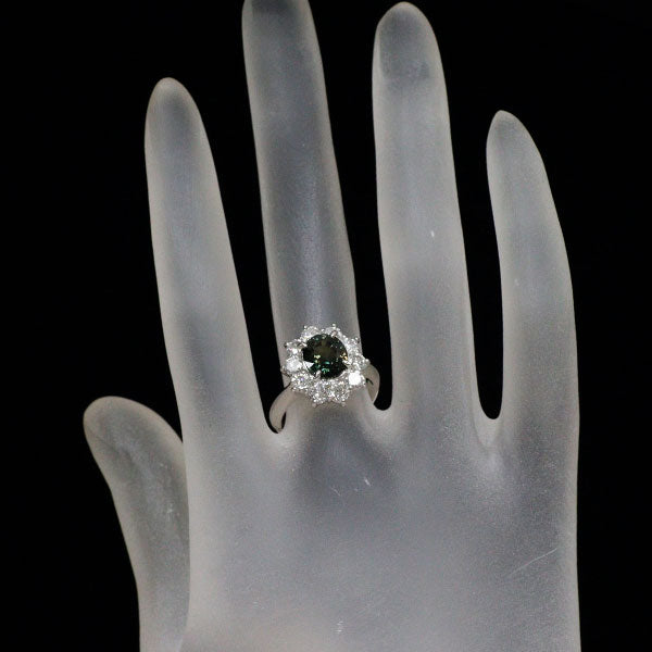 Pt900 カラーチェンジサファイア ダイヤモンド リング 2.413ct D1.28ct