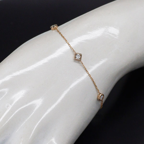 K18PG ダイヤモンド ブレスレット 0.30ct
