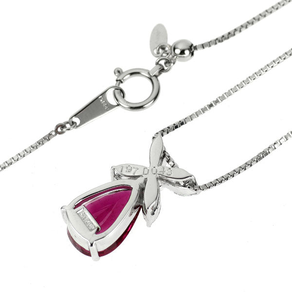 Pt900/ Pt850 ルベライト ダイヤモンド ペンダントネックレス 1.97ct D0.43ct