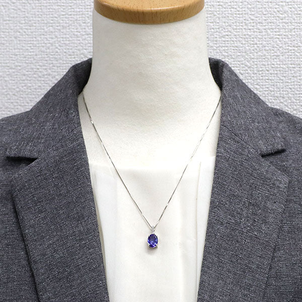 Pt900/ Pt850 タンザナイト ダイヤモンド ペンダントネックレス 3.20ct