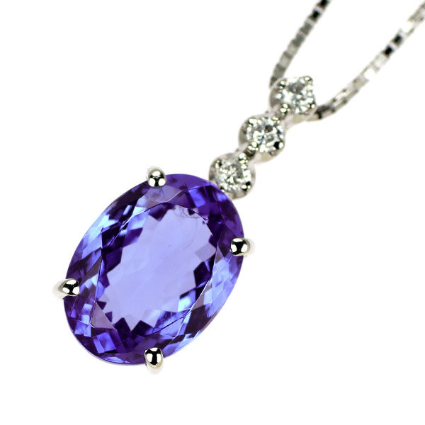 タンザナイト・ダイアプラチナペンダント　PT900/PT850 Pt900/ Pt850 タンザナイト ダイヤモンド ペンダントネックレス 3.20ct