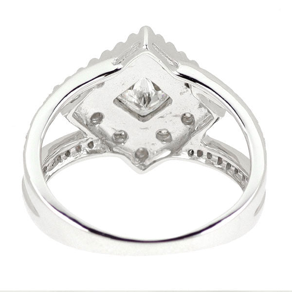 K18WG プリンセスカット ダイヤモンド 天然ピンクダイヤ リング 0.30ct PD0.40ct