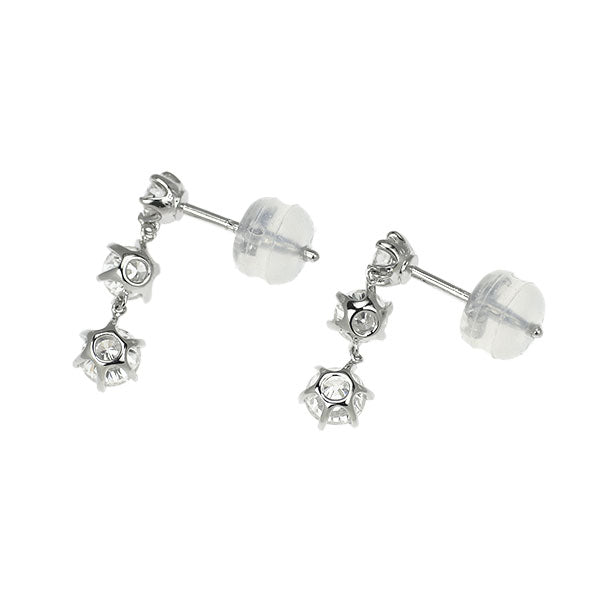 Pt900 ダイヤモンド ピアス 1.02ct スリーストーン