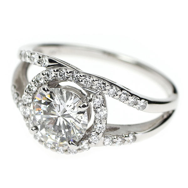 Pt900 ダイヤモンド リング 1.197ct H SI2 VG D0.35ct