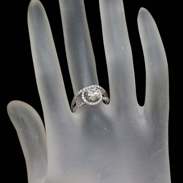 Pt900 ダイヤモンド リング 1.197ct H SI2 VG D0.35ct