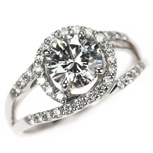 Pt900 ダイヤモンド リング 1.197ct H SI2 VG D0.35ct