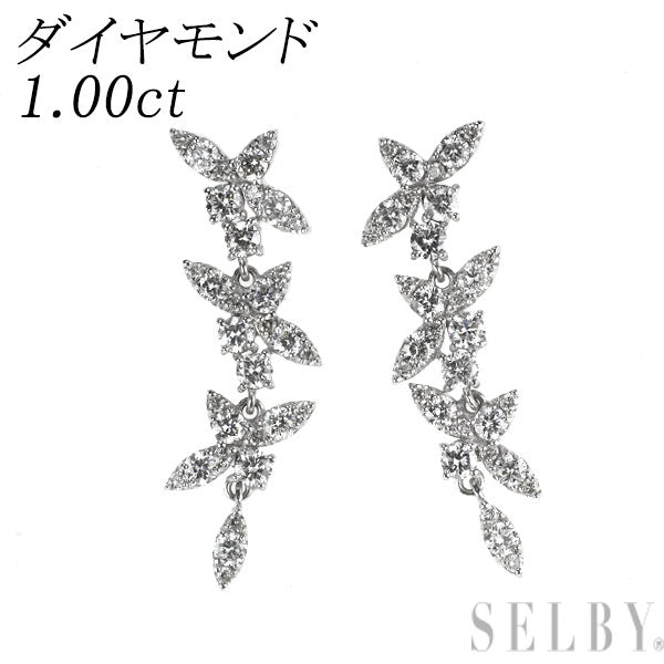 K18WG ダイヤモンド ピアス 1.00ct