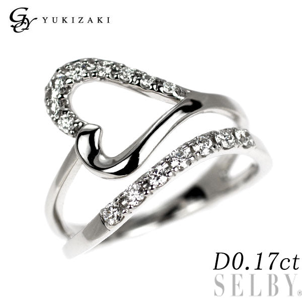 ゆきざき K18WG ダイヤモンド リング 0.17ct ツインピンキー ハート