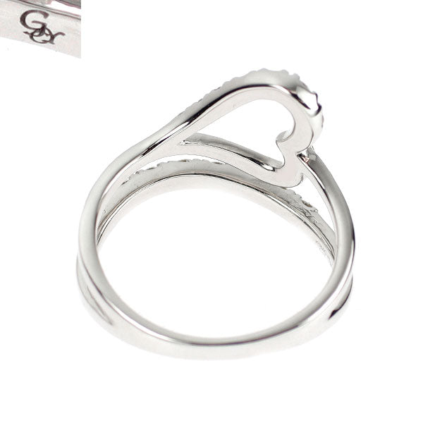 ゆきざき K18WG ダイヤモンド リング 0.17ct ツインピンキー ハート