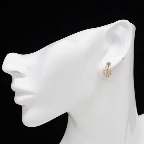 K18YG ダイヤモンド フープ ピアス 0.14ct