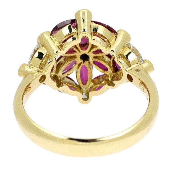 K18YG ルビー ダイヤモンド リング 2.10ct D0.72ct