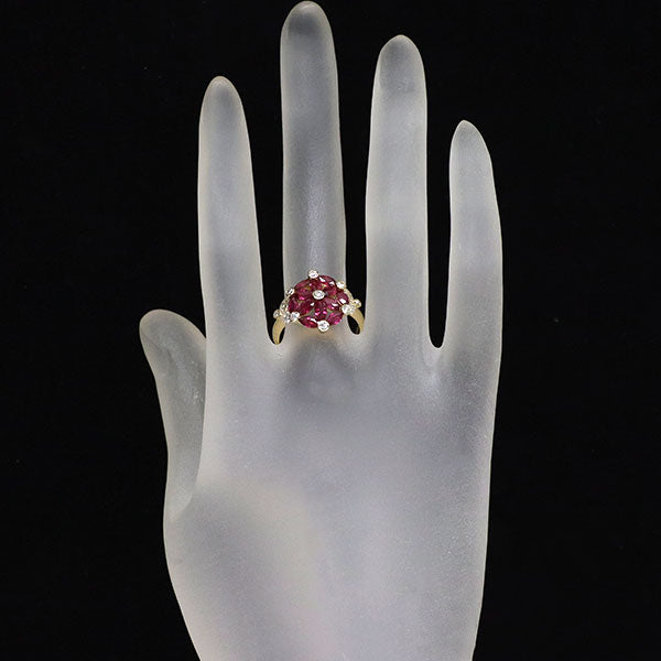 K18YG ルビー ダイヤモンド リング 2.10ct D0.72ct