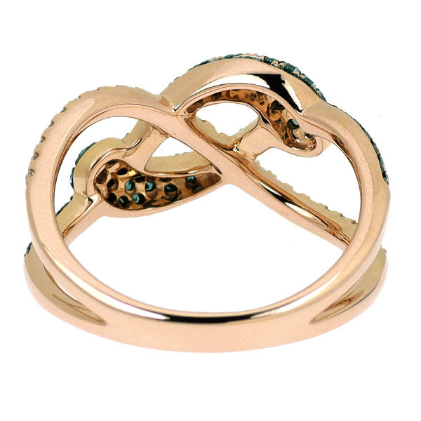 ブラックメッキ/K18PG トリートブルーダイヤモンド リング 0.50ct D0.14ct