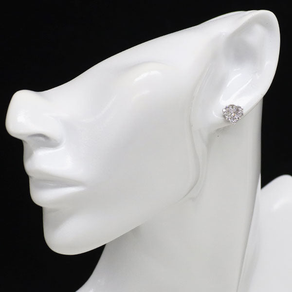 K18WG ダイヤモンド ピアス 1.00ct ハート