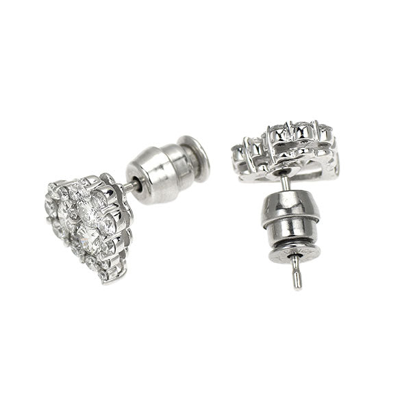 K18WG ダイヤモンド ピアス 1.00ct ハート
