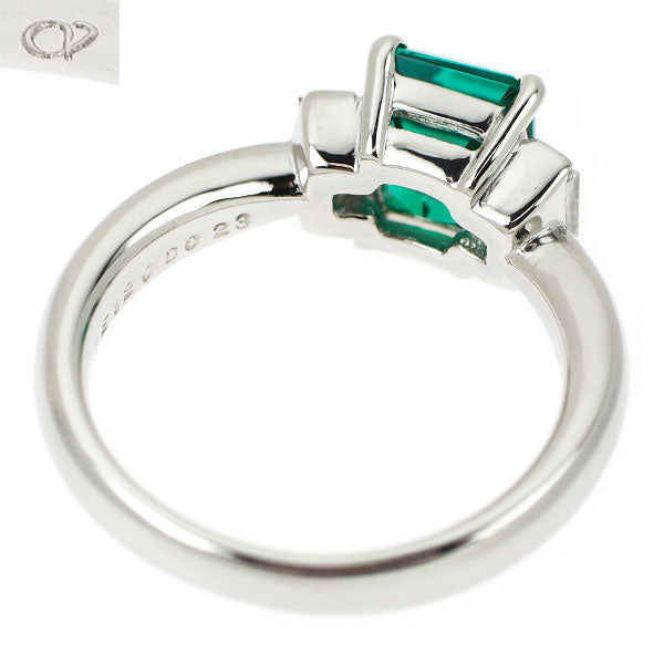 クレサンベール Pt950 再結晶 エメラルド ダイヤモンド リング 1.20ct D0.23ct