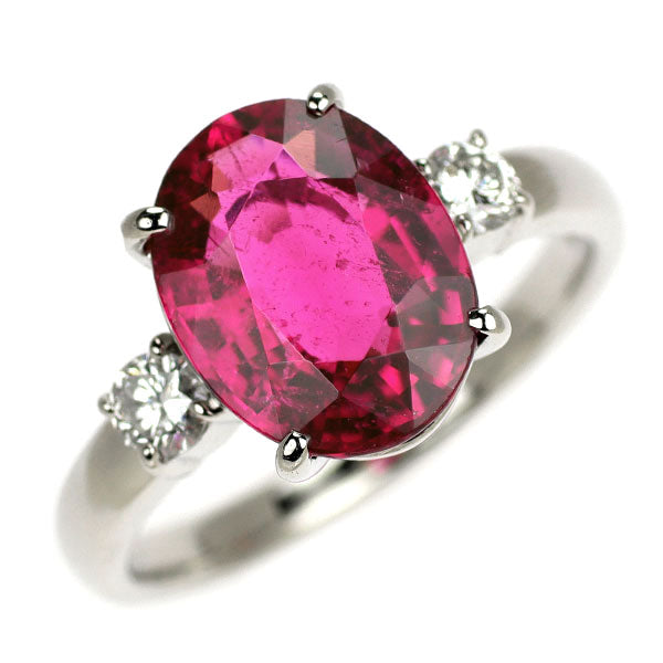 Pt900 ルベライト ダイヤモンド リング 3.07ct D0.21ct