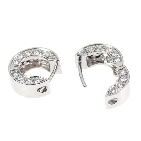 K18WG ダイヤモンド ピアス 1.30ct パヴェ フープ
