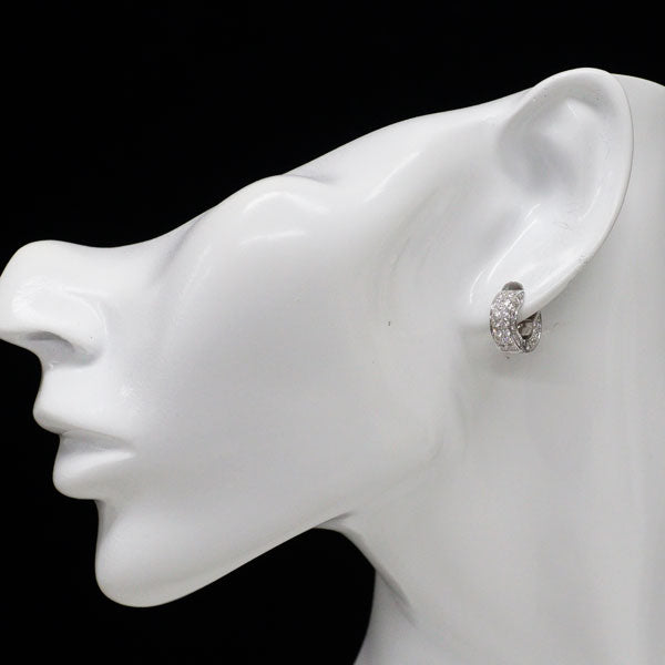K18WG ダイヤモンド ピアス 1.30ct パヴェ フープ