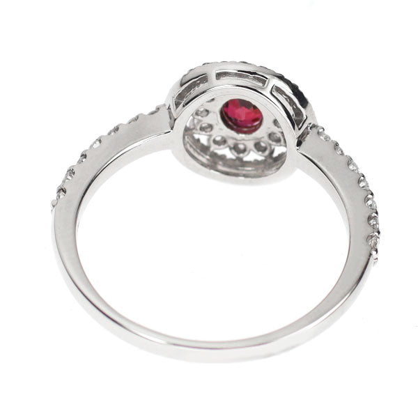 Pt900 ルビー ダイヤモンド リング 0.42ct D0.45ct