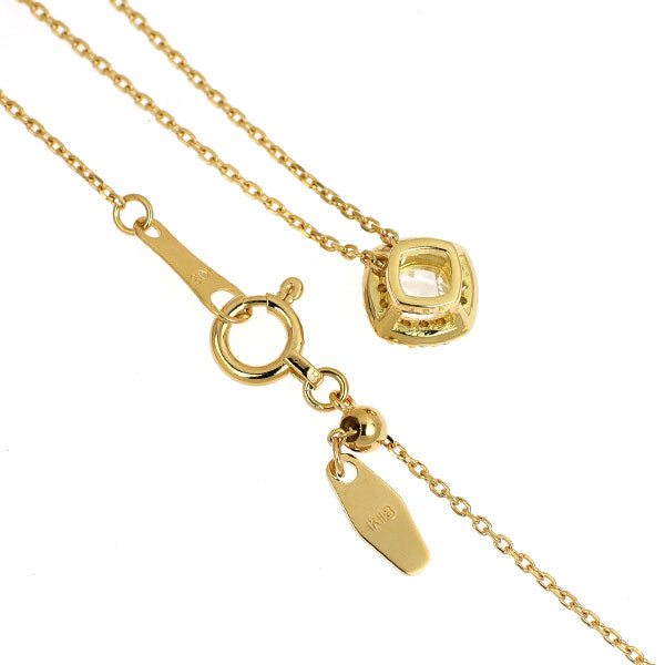 K18YG ローズカット ダイヤモンド ペンダントネックレス 0.10ct D0.07ct