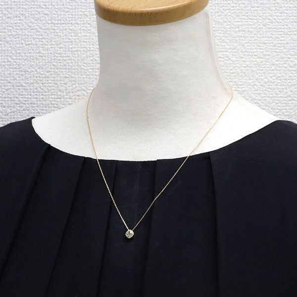K18YG ローズカット ダイヤモンド ペンダントネックレス 0.10ct D0.07ct