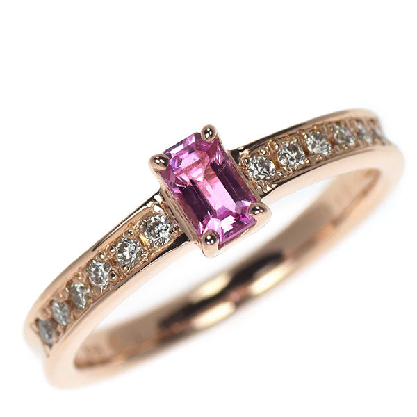K18PG ピンクサファイア ダイヤモンド リング 0.40ct D0.15ct
