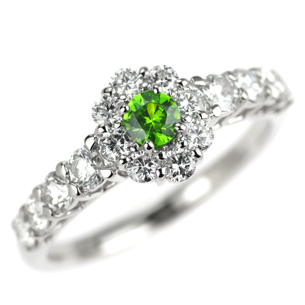 希少 Pt900 デマントイドガーネット ダイヤモンド リング 0.18ct D0.93ct