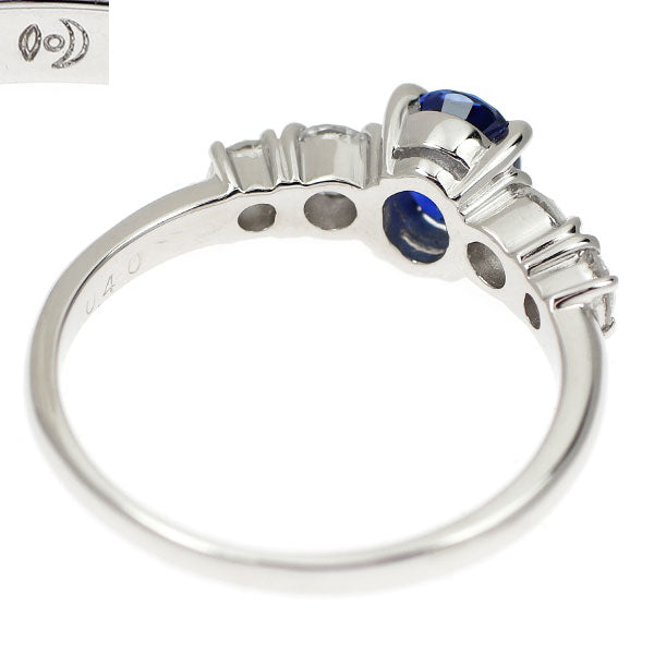 田崎真珠 Pt900 サファイア ダイヤモンド リング 0.65ct D0.40ct