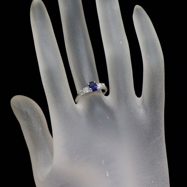 田崎真珠 Pt900 サファイア ダイヤモンド リング 0.65ct D0.40ct
