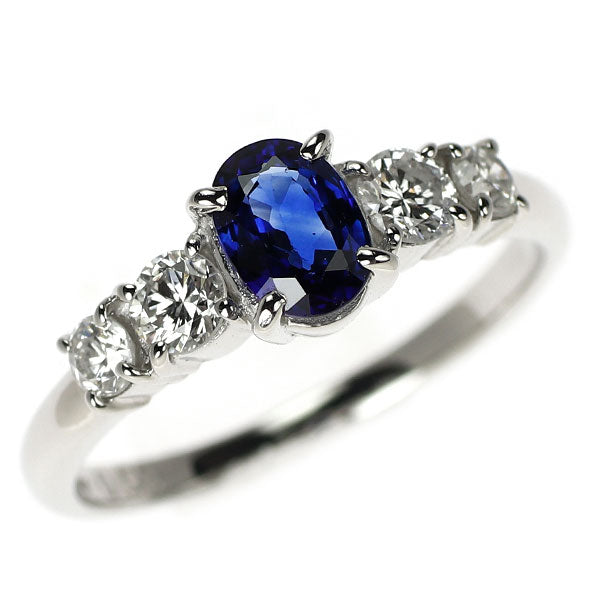 田崎真珠 Pt900 サファイア ダイヤモンド リング 0.65ct D0.40ct
