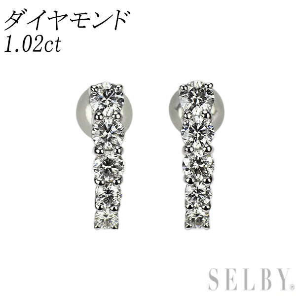 Pt900 ダイヤモンド ピアス 1.02ct