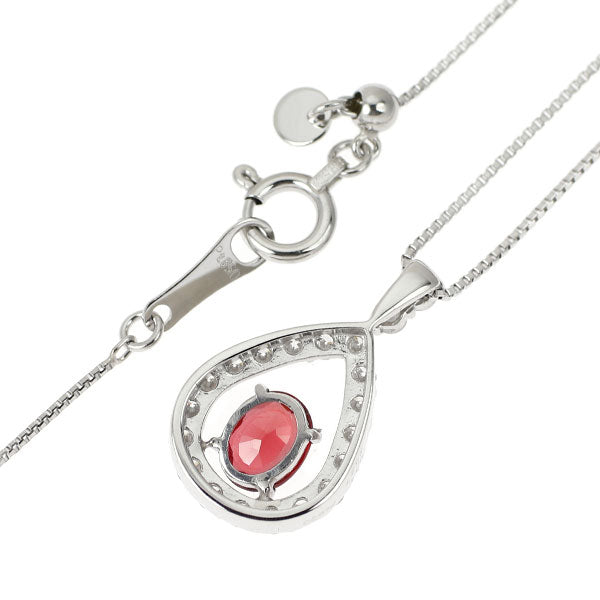 Pt900/ Pt850 非加熱ピジョンブラッドルビー ダイヤモンド ペンダントネックレス 0.44ct D0.27ct