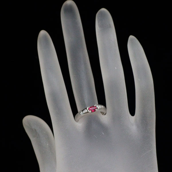 Pt900 非加熱ピジョンブラッド ルビー ダイヤモンド リング 0.31ct D0.06ct