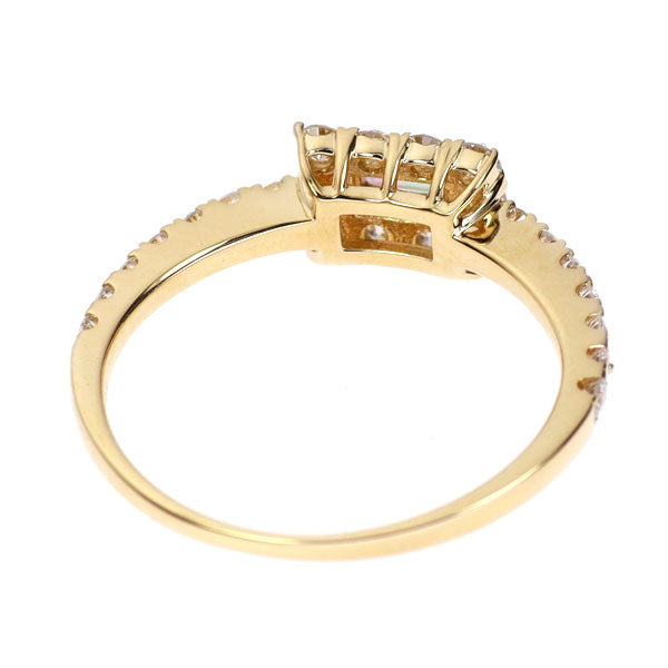 K18YG パーティカラードトルマリン ダイヤモンド リング 0.09ct D0.44ct