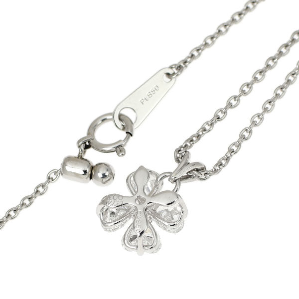 希少 Pt950/ Pt850 天然ピンクダイヤモンド ペンダントネックレス 0.03ct D1.272ct クローバー