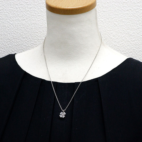 希少 Pt950/ Pt850 天然ピンクダイヤモンド ペンダントネックレス 0.03ct D1.272ct クローバー