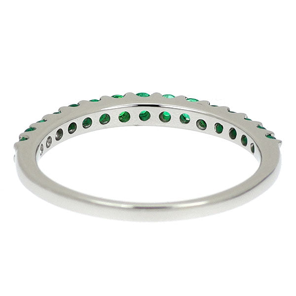 Pt950 エメラルド リング 0.35ct ハーフエタニティ