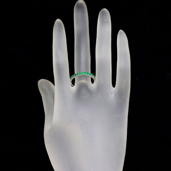 Pt950 エメラルド リング 0.35ct ハーフエタニティ