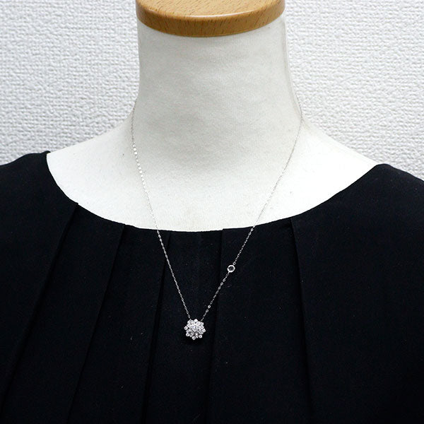Pt950 ダイヤモンド ローズカットダイヤモンド ペンダントネックレス 0.20ct D VS1 3EX D0.38ct