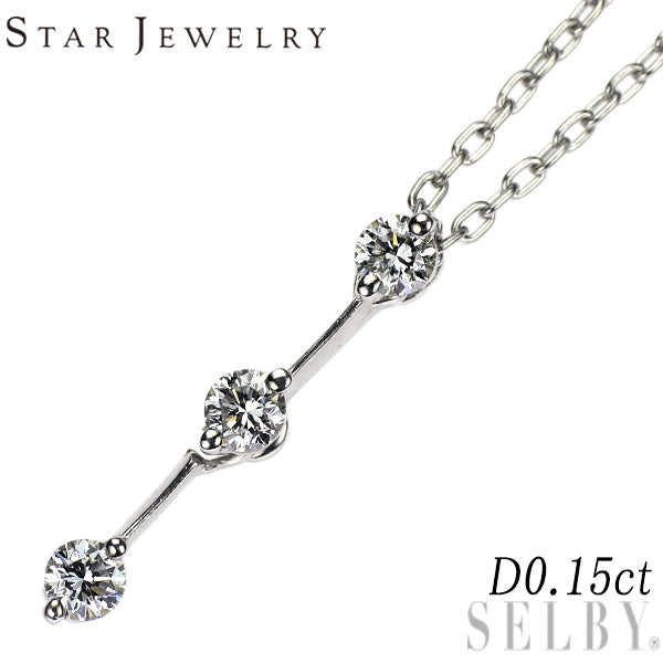 スタージュエリー Pt950 ダイヤモンド ペンダントネックレス 0.15ct
