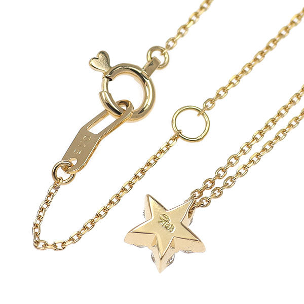 スタージュエリー K18YG ダイヤモンド ペンダントネックレス 0.15ct ツインスター
