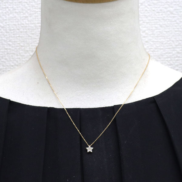 スタージュエリー K18YG ダイヤモンド ペンダントネックレス 0.15ct ツインスター