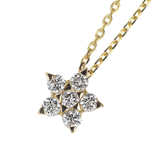 スタージュエリー K18YG ダイヤモンド ペンダントネックレス 0.15ct ツインスター
