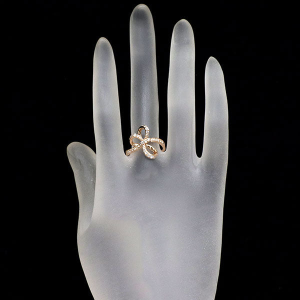 K18PG ダイヤモンド リング 0.43ct リボン