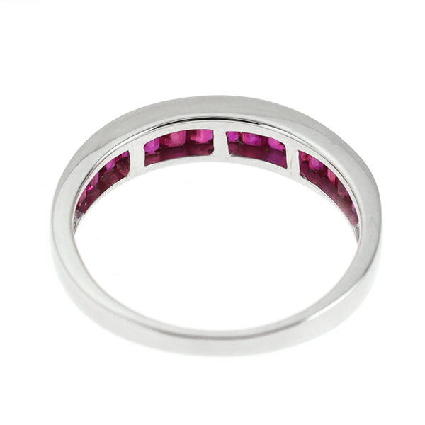 K18WG ルビー リング 1.13ct ハーフエタニティ