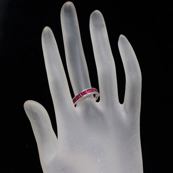 K18WG ルビー リング 1.13ct ハーフエタニティ