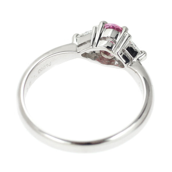Pt900 ピンクサファイア ダイヤモンド リング 0.442ct D0.175ct