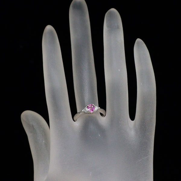 Pt900 ピンクサファイア ダイヤモンド リング 0.442ct D0.175ct