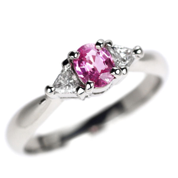 Pt900 ピンクサファイア ダイヤモンド リング 0.442ct D0.175ct